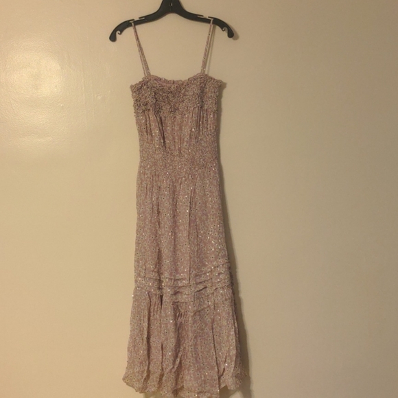 Rebecca Taylor star smocked silk blend midi dress